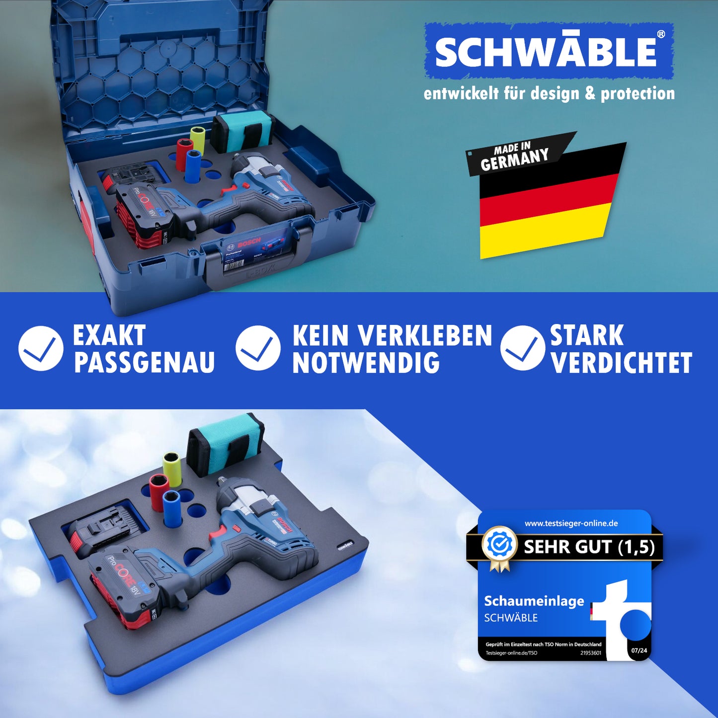 SCHWÄBLE Schaumeinlage Schaumstoffeinlage Bosch Akku-Schlagschrauber GDS18V-1000