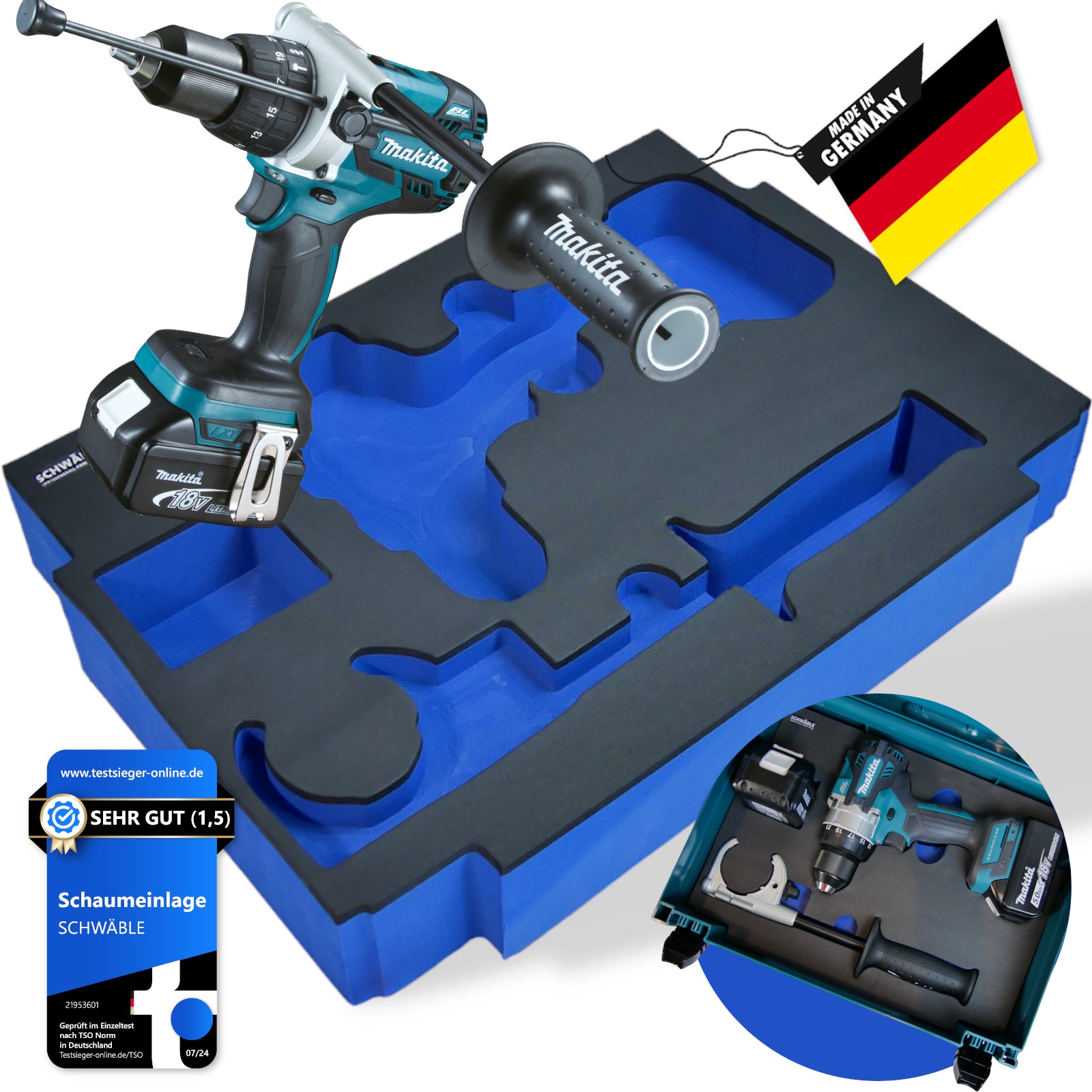 SCHWÄBLE Schuiminleg schuimvulling voor Makita accu-compressor DMP181 SCHWÄBLE Schuiminleg schuimvulling voor Makita accu-compressor DMP181