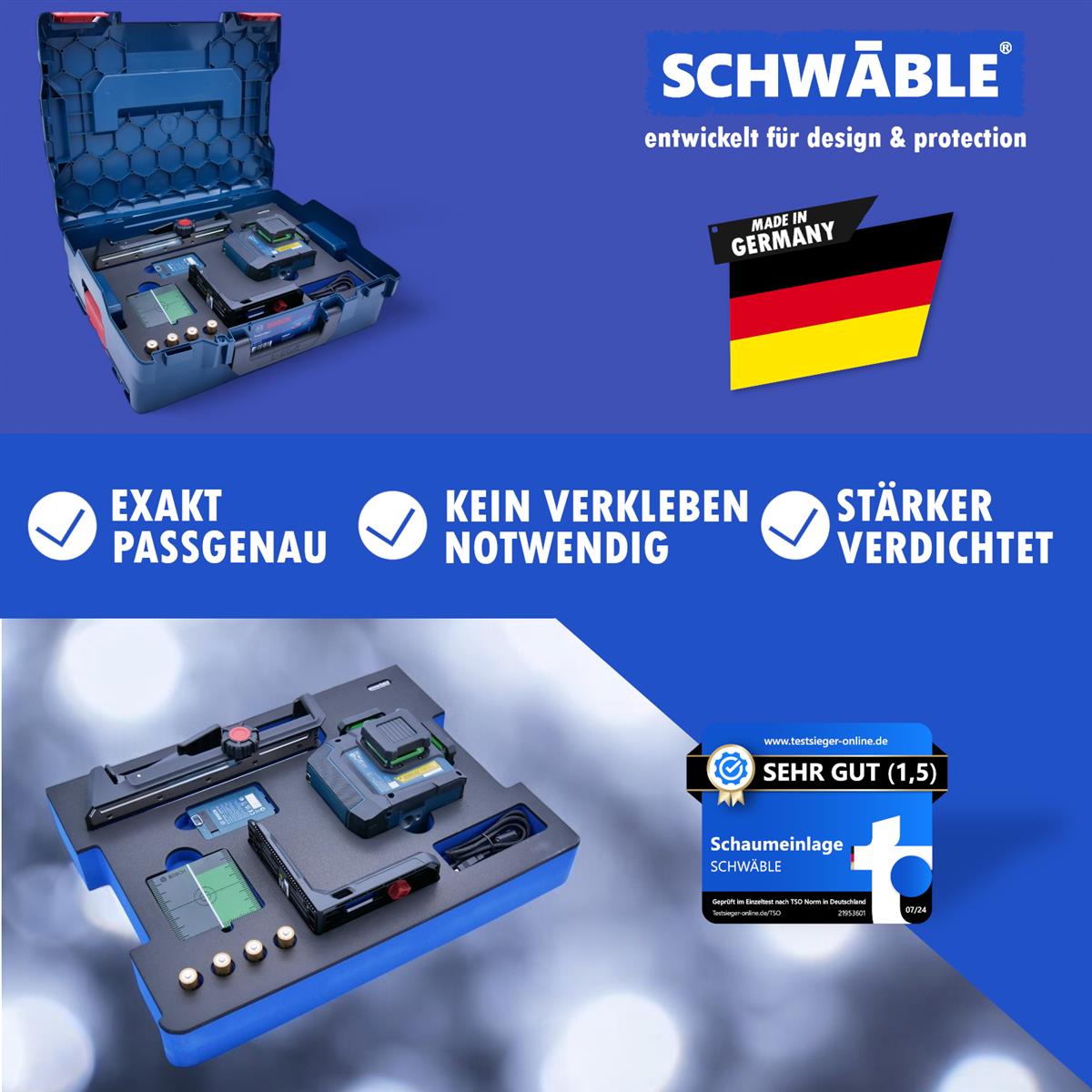 SCHWÄBLE Schaumeinlage Schaumstoffeinlage Bosch Akku-Linienlaser GLL80-33