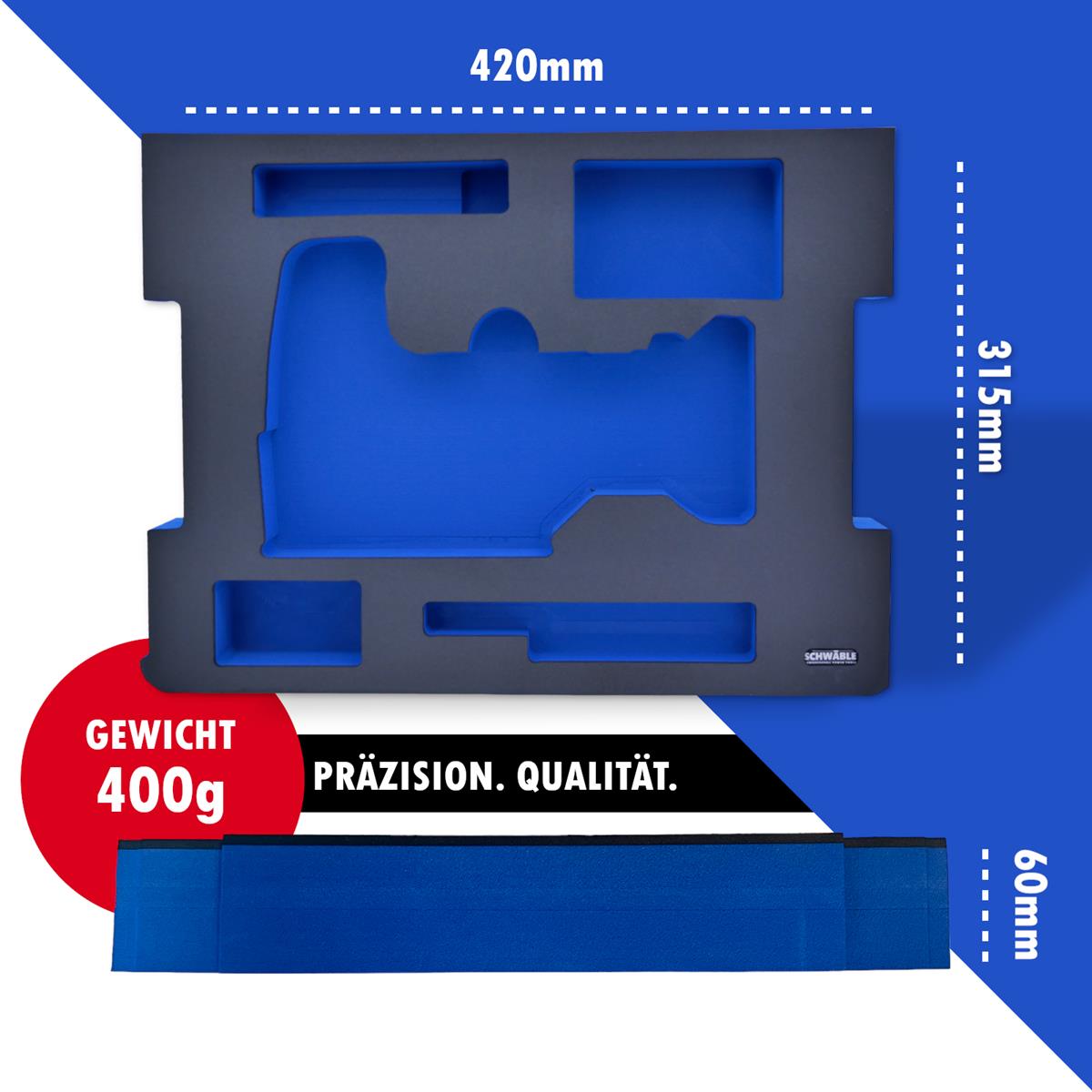 SCHWÄBLE® Schaumeinlage Schaumstoffeinlage für Bosch Akku-Stichsäge GST18V-155S