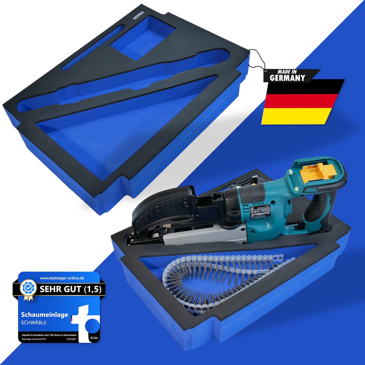 SCHWÄBLE® Schaumeinlage Schaumstoffeinlage für Makita Magazinschrauber DFR550
