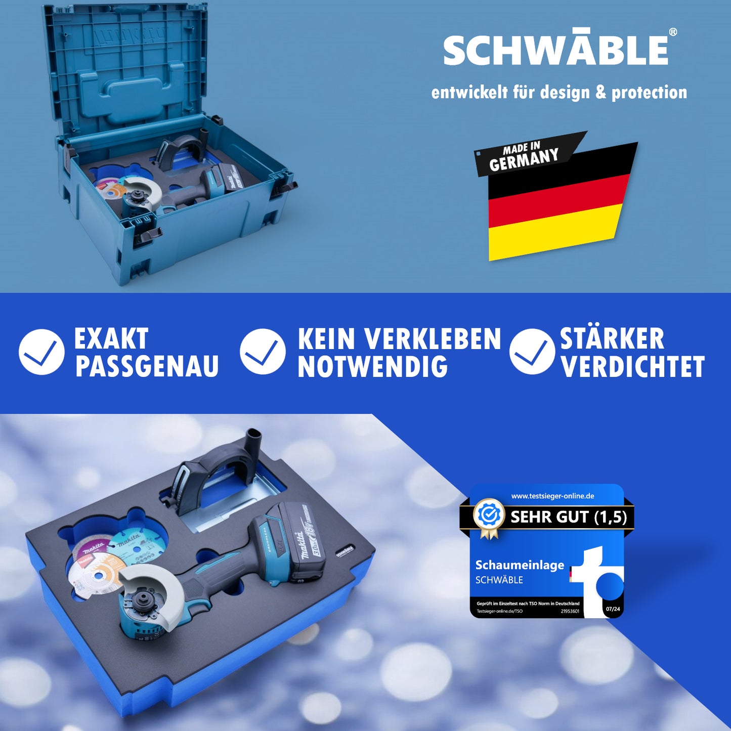 SCHWÄBLE Schaumeinlage Schaumstoffeinlage f. Makita Akku-Winkelschleifer DMC300