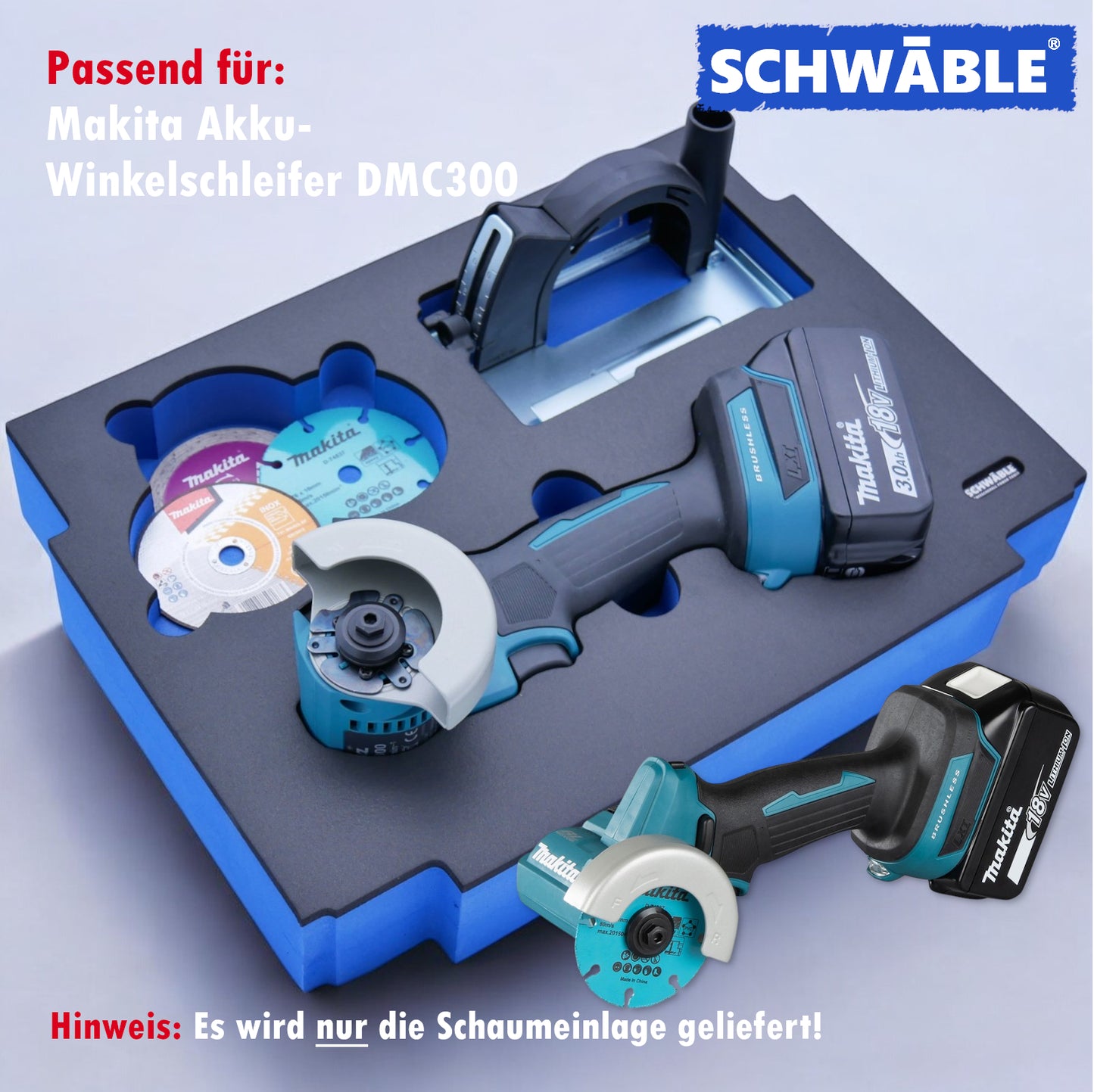 SCHWÄBLE Schaumeinlage Schaumstoffeinlage f. Makita Akku-Winkelschleifer DMC300