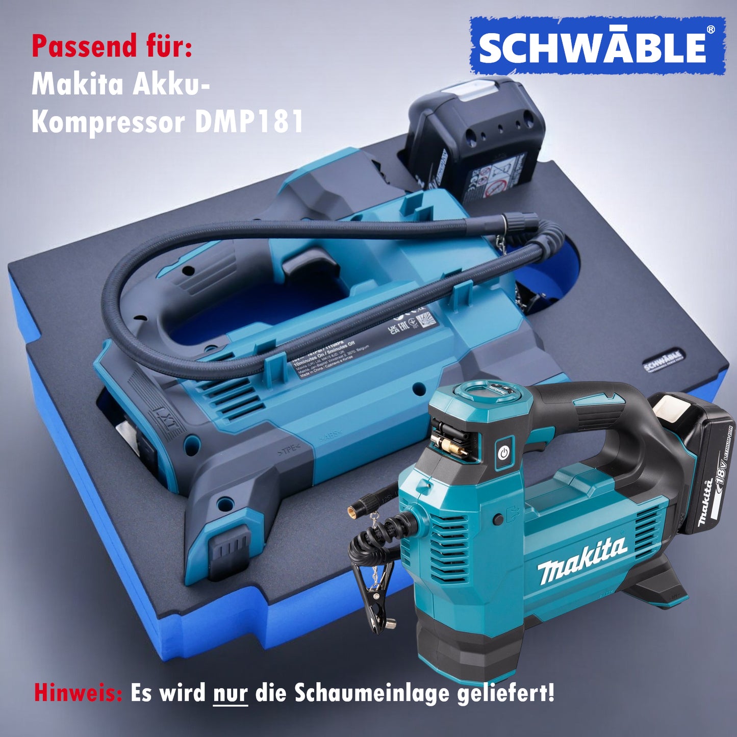 SCHWÄBLE Schaumeinlage Schaumstoffeinlage f. Makita Akku-Kompressor DMP181
