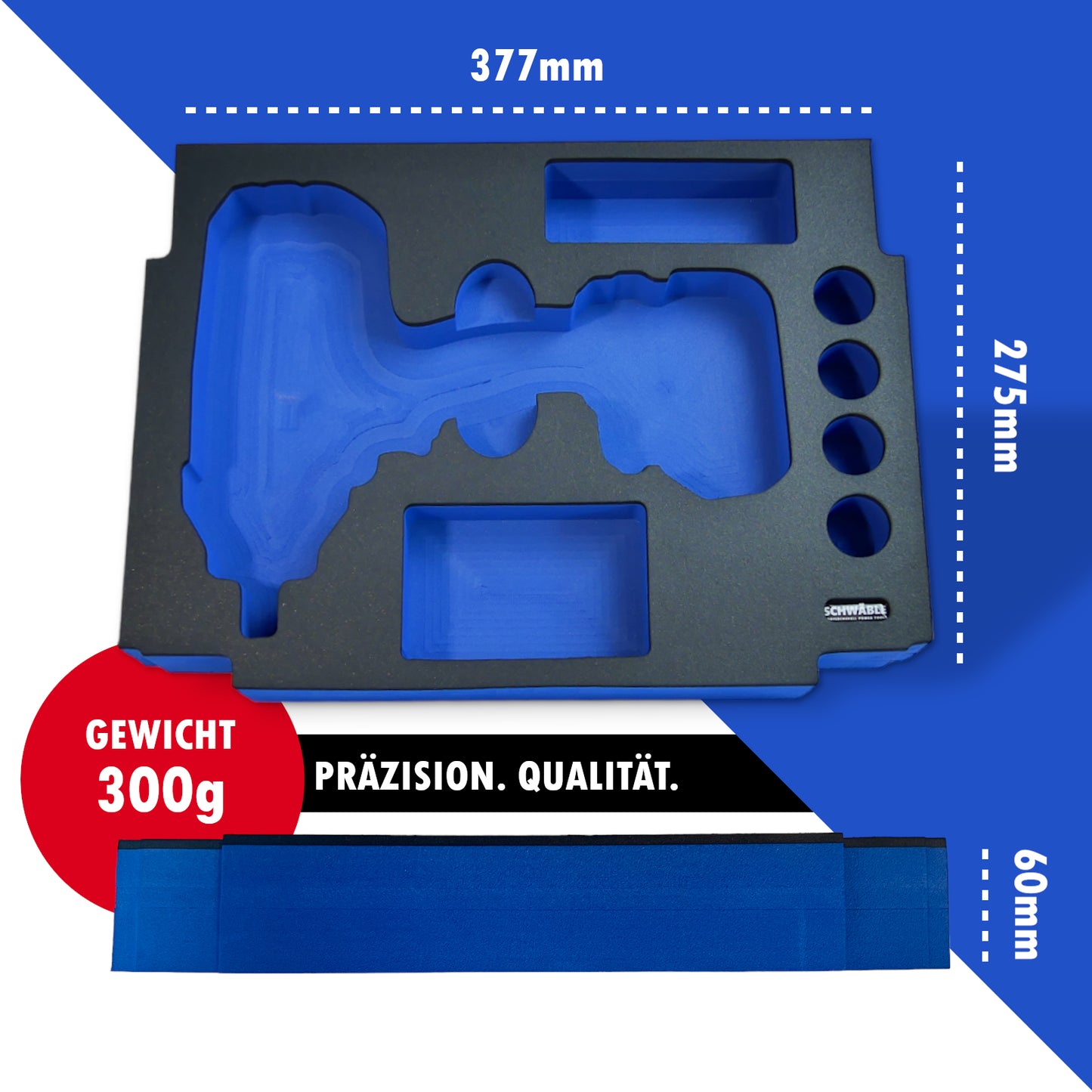 SCHWÄBLE® Schaumeinlage Schaumstoffeinlage für Makita Schlagschrauber DTW1002